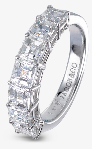 Square Emerald-cut Partial Eternity Band - Square Diamond Eternity Band