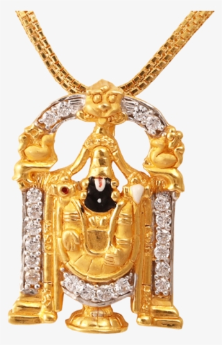 Tirupati Balaji Pendant With Cz - Tirupati Balaji Gold Pendant