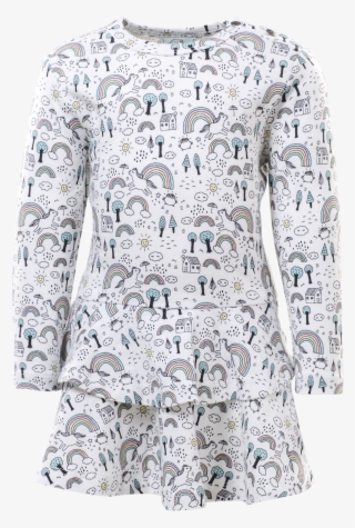 Ls Frill Kids Rainbow Dress - Blouse