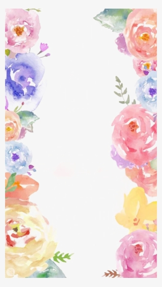 Flowers Border Png Free Photo - Pastel Watercolor Background Floral