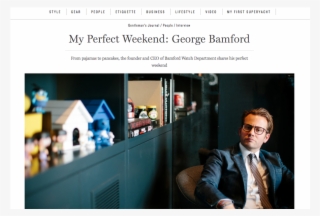 Perfect Weekend George Bamford Bamford Watch Department - Animation