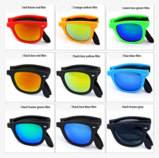 Fashion Uv400 Fold Sunglasses With Box Outdoor Cycling - Plastic