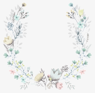 Light Flowers Hand Drawn Garland Decorative Elements - Wedding Invite November 3 2018