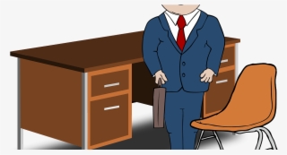 Man In Suit Clipart - Office Desk Clip Art