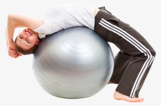 Download Young Woman Doing Exercises With Fitness Ball - Fitness Ball Png