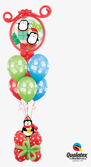 Penguin Christmas Balloon Bouquet - Qualatex