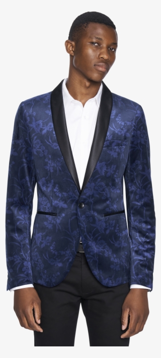 Navy Floral Velvet Blazer - Wear With A Blazer
