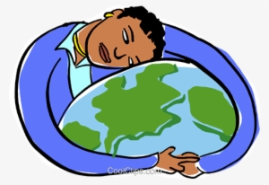 Woman Embracing The Globe Royalty Free Vector Clip - Abraçando O Mundo