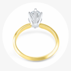 Yellow Gold 6 Prong Moissanite Engagement Ring Oval