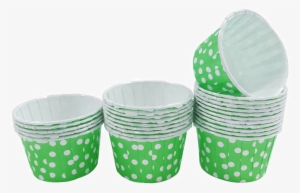 Green With White Polka Dot Mini Cupcake Paper Cups - Paper Cup