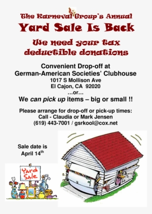 Yard Sale April 14-15, Starting At 7am German American - Just Sit Right Back Note Cards (pk