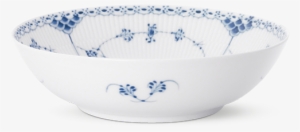 Blue Fluted Half Lace Salad Bowl