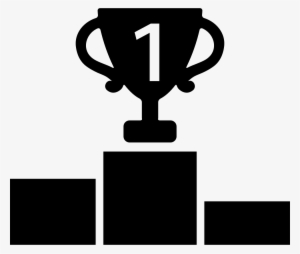 Games Podium With Trophy For Number One Comments - Podium Icon