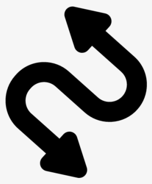 Double Arrow Vector - Zig Zag Road Direction Icon