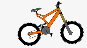 Mountain, Cartoon, Bikes, Orange, Transportation, Bike - Letter B Flash Card