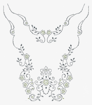 Ab Scattered Stones Scoop Neckline - Scoop Neck