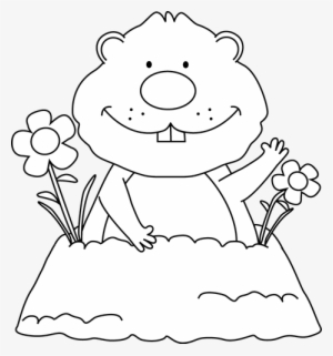 Clip Art Black And White Groundhog