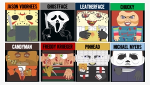 The 8 Killers Cards Are Featured Above - Horror Movie Card Game