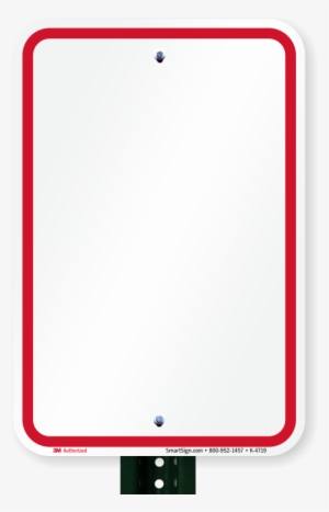 Blank Sign, Red Printed Border - Parking Lot