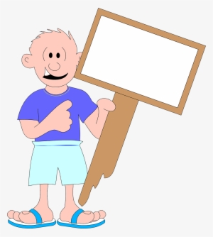Plaque Clipart Blank - Man Holding Banner Png