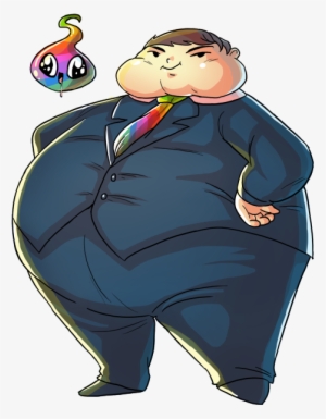 Publicity Goesling Words - Fat Man In Suit Cartoon