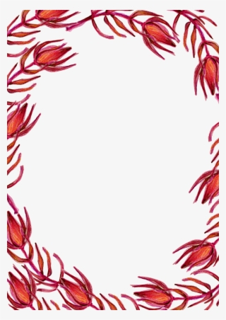 Red Flower Clip Art - Border Design Red Flower