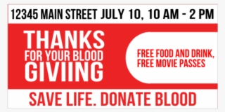 Save A Life Donate Blood Vinyl Banner With Giveaway - Parallel