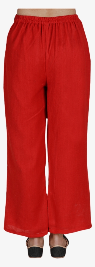 Ruby Red Kullu Patti Pure Wool Palazzo - Pajamas