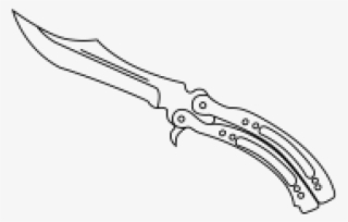 Drawn Khife Csgo - Butterfly Knife Line Art Png