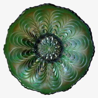 Fenton Carnival Glass Peacock Tail Bowl - Fractal Art