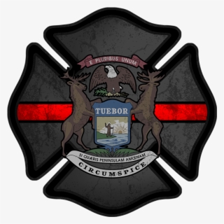 Michigan Subdued Firefighter Decal - State Of Michigan Flag
