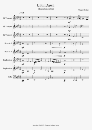 Until Dawn Sheet Music For Trumpet, French Horn, Trombone, - Sheet Music