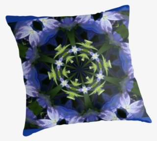 Beautiful Purple Flowers Mandala Throw Pillows Png - Cushion