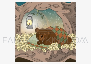 Dreaming Bear Forest Animal Vector Illustration Set - Hibernation Cartoon