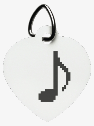 Pixel Notes Heart Pet Tag - Number
