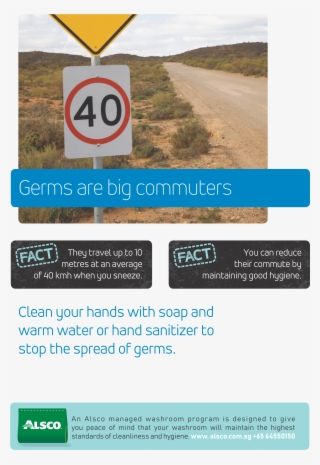 Alsco Hygiene Poster With A Road Sign - Driving School