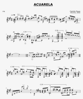 Acuarela Sheet Music Composed By Para Guitarra Camilo - Sheet Music