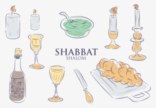 Shabbat Icons Vector - Shabbat Meal Clip Art