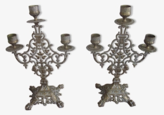 Pair Of Old Candlestick Candle Holder