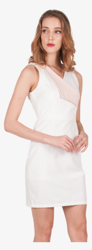 Contrast Lapel Pencil Dress - Cocktail Dress