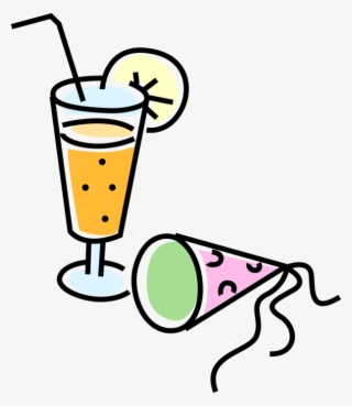 Vector Illustration Of Mixed Drink Cocktail Alcohol