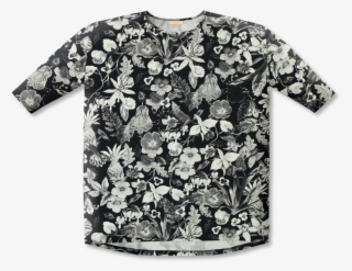 Vimma Tunic Box Selma Mystical Flowers Black White - Monochrome