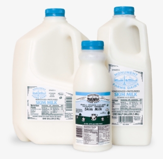 A Pint, Half Gallon, And Gallon Jug Of Monument Farms - Pint Vs Gallon Of Milk
