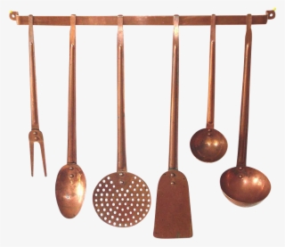 7 Piece Solid Copper Hanging Kitchen Utensils Set Found - Copper Hanging Utensils