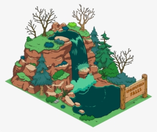 Tapped Out Springfield Falls Halloween - Gambar Animasi Air Terjun