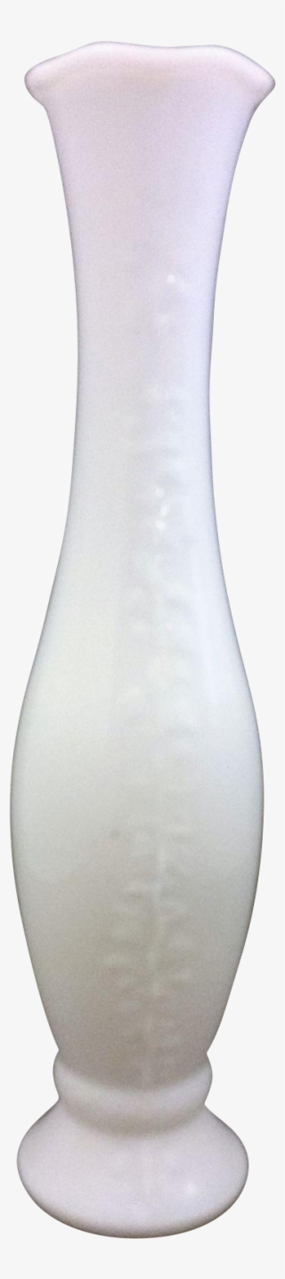 White Milk Glass Ivy Embossed Bud Vase - Vase