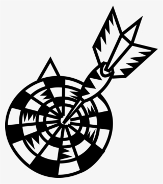 Vector Illustration Of Dartboard Traditional Pub Game - Emblem