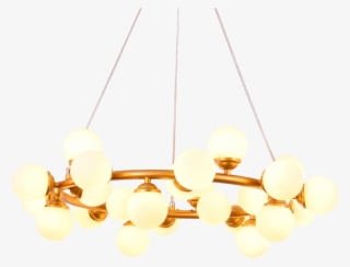 Simple Design Circle Milk Glass Chandelier Iron Frames - Ceiling Fixture