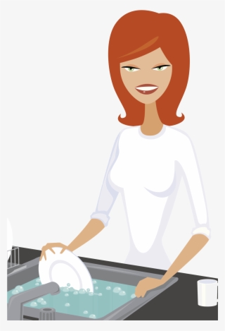 Table Dishwasher Washing Kitchen Illustration - Washing Vegetables Clipart