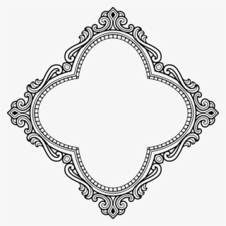 Ornament Decorative Arts Coloring Book Black And White - Vintage Border